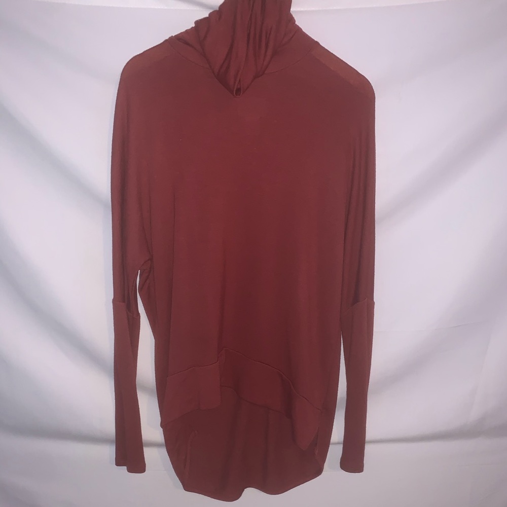 Rust Clay High-Low Turtleneck